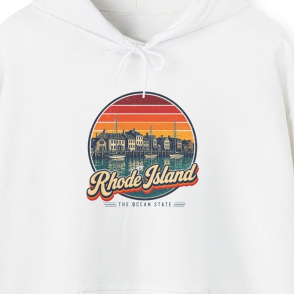 Rhode Island Harbor Waterfront Hoodie