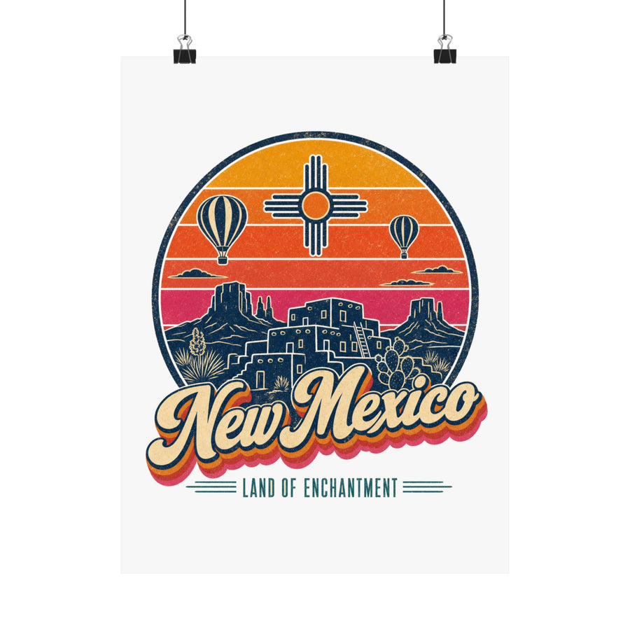 New Mexico Retro Sunset Poster