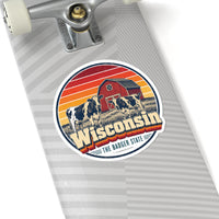 Wisconsin Dairy Cows Red Barn Sticker