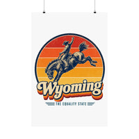 Wyoming Bucking Bronco Cowboy Poster