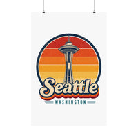 Seattle Retro Sunset Poster