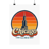Chicago Retro Sunset Poster