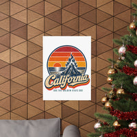 California Beach Sunset Bonfire Poster