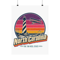 North Carolina Retro Sunset Poster