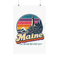 Maine Retro Sunset Poster
