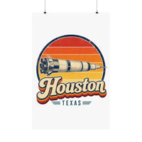 Houston Retro Sunset Poster