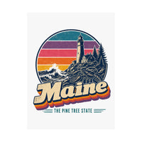 Maine Retro Sunset Poster