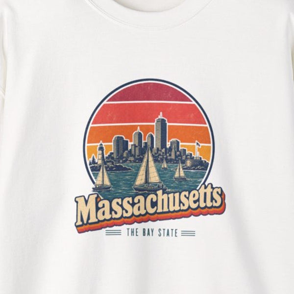 Massachusetts Boston Harbor Sailboats Sweatshirt