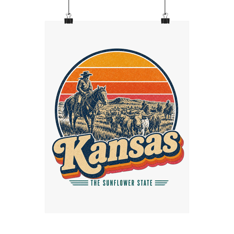 Kansas Dodge City Cattle Drive Poster