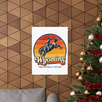 Wyoming Bucking Bronco Cowboy Poster