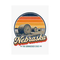 Nebraska Hay Bales Poster
