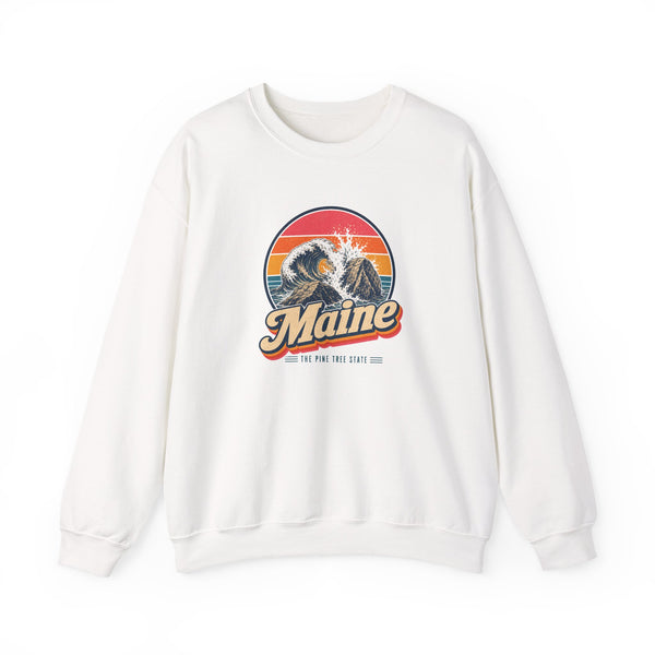 Maine Crashing Surf On Granite Sweatshirt