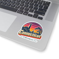 Connecticut Retro Sunset Sticker