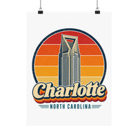 Charlotte Retro Sunset Poster