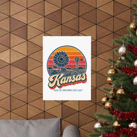 Kansas Retro Sunset Poster