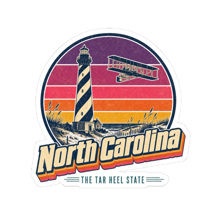 North Carolina Retro Sunset Sticker