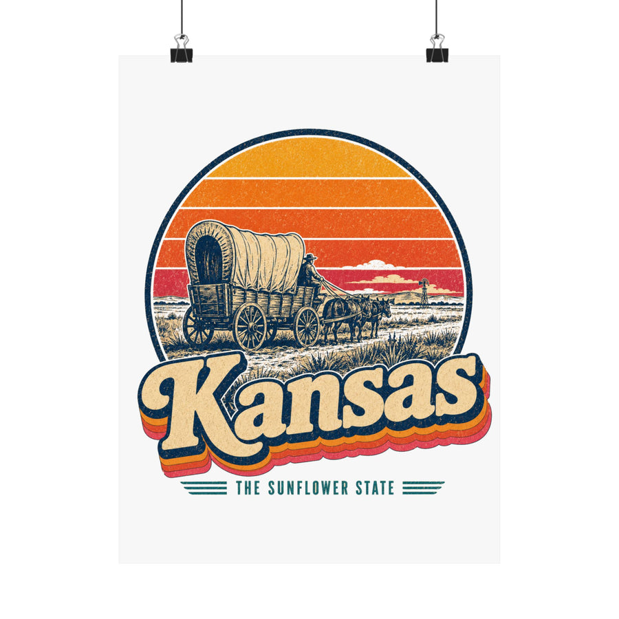 Kansas Santa Fe Trail Wagon Poster