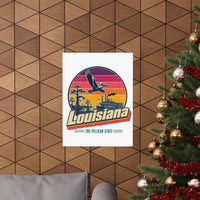 Louisiana Retro Sunset Poster