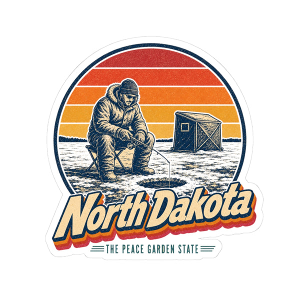 North Dakota Ice Fishing Sticker
