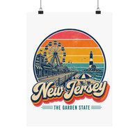 New Jersey Retro Sunset Poster