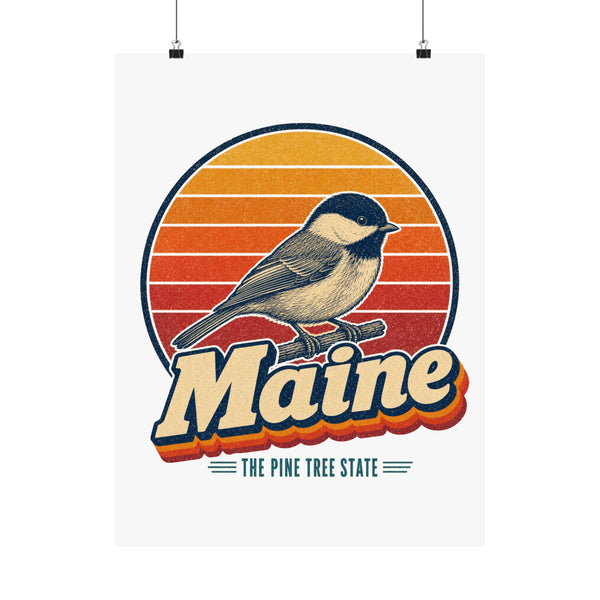 Maine Black Capped Chickadee Poster