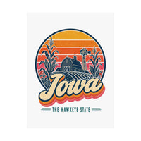 Iowa Retro Sunset Poster