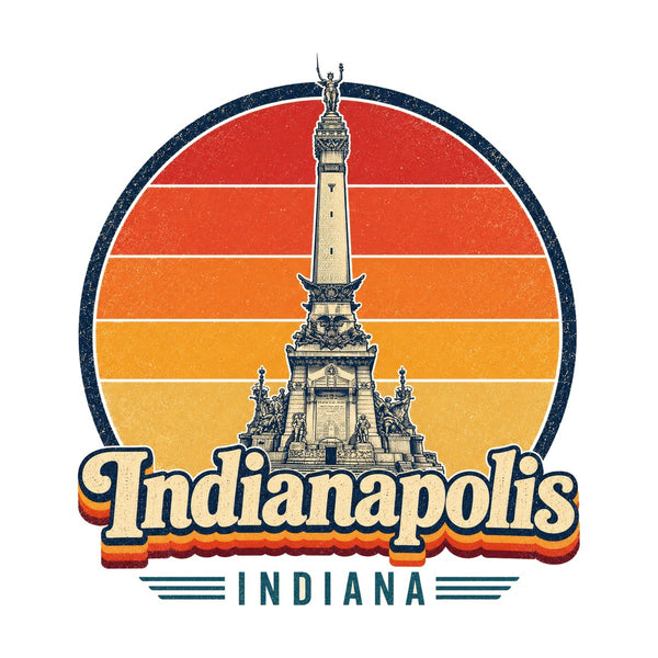 Indianapolis Retro Sunset Tee