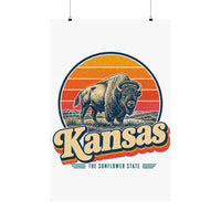 Kansas Buffalo On Prairie Poster