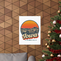Iowa Hay Bales At Sunset Poster