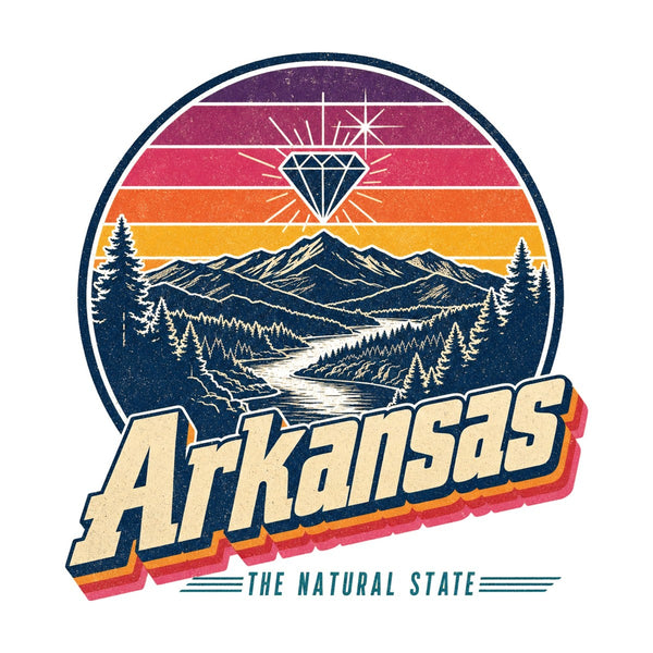 Arkansas Retro Sunset Tee