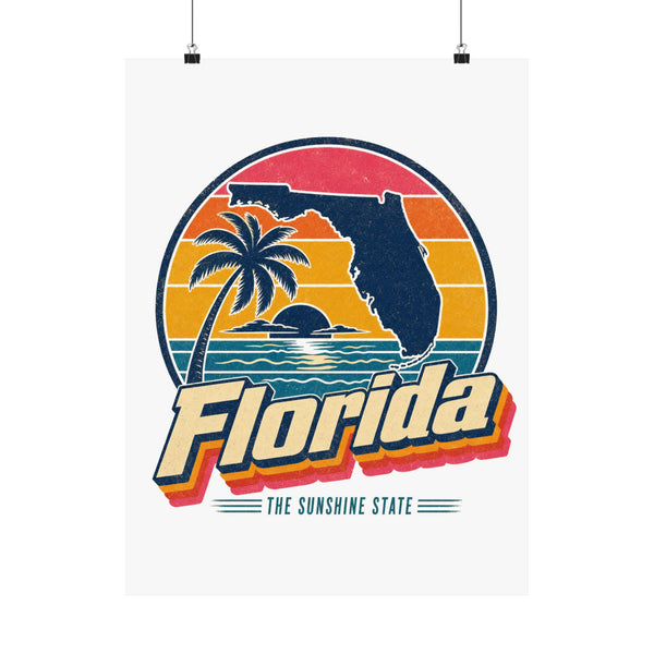 Florida Retro Sunset Poster