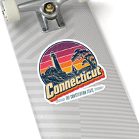 Connecticut Retro Sunset Sticker