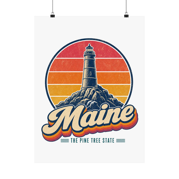 Maine Rocky Coast Lighthouse Poster