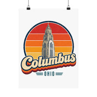 Columbus Retro Sunset Poster