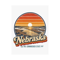 Nebraska Platte River Sunset Poster
