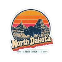 North Dakota Retro Sunset Sticker
