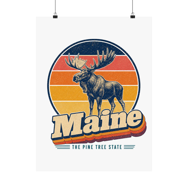 Maine Bull Moose Poster