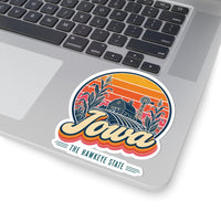 Iowa Retro Sunset Sticker