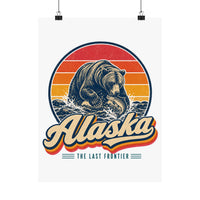 Alaska Grizzly Bear Catching Salmon Poster
