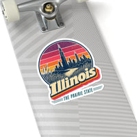 Illinois Retro Sunset Sticker