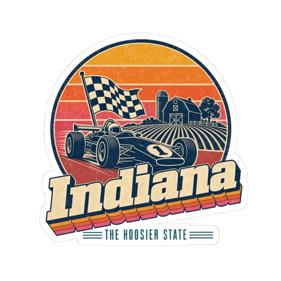 Indiana Retro Sunset Sticker