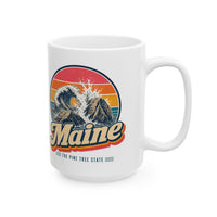 Maine Crashing Surf On Granite Mug