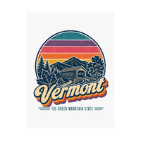 Vermont Retro Sunset Poster