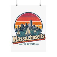 Massachusetts Boston Harbor Sailboats Poster