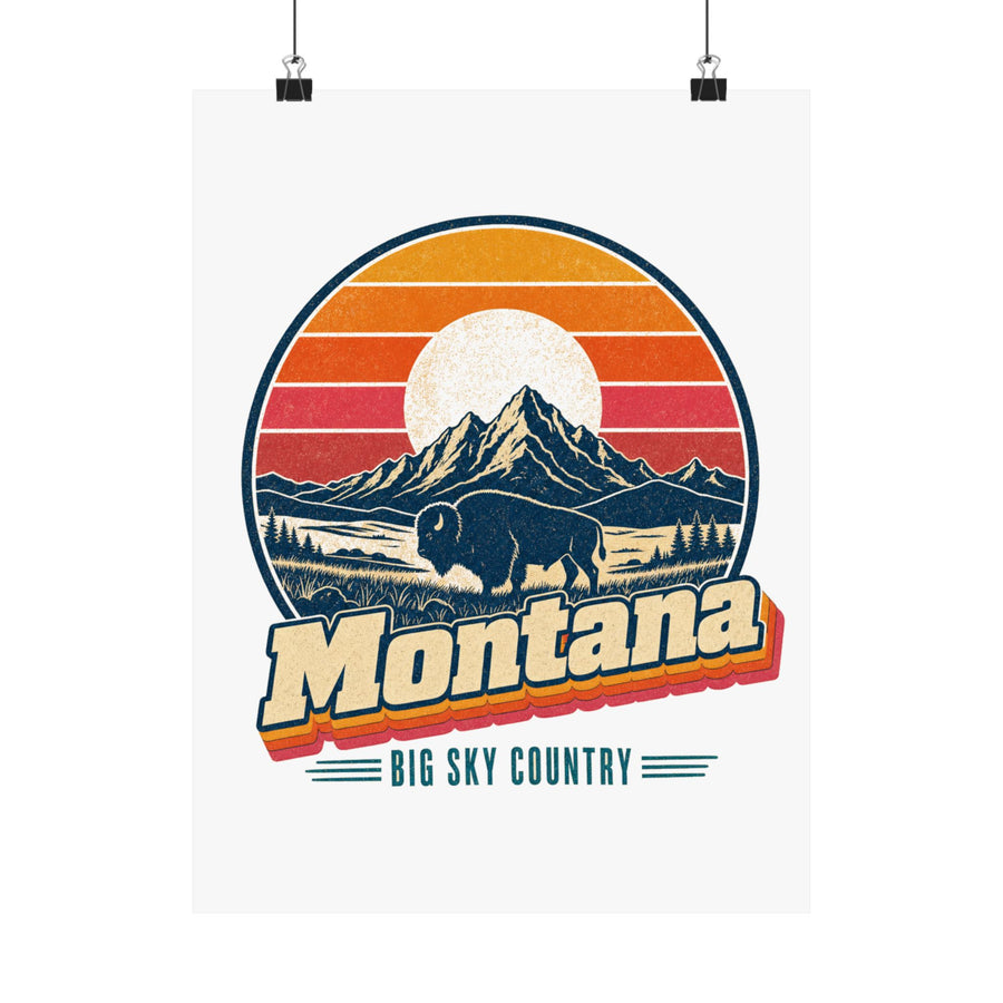 Montana Retro Sunset Poster