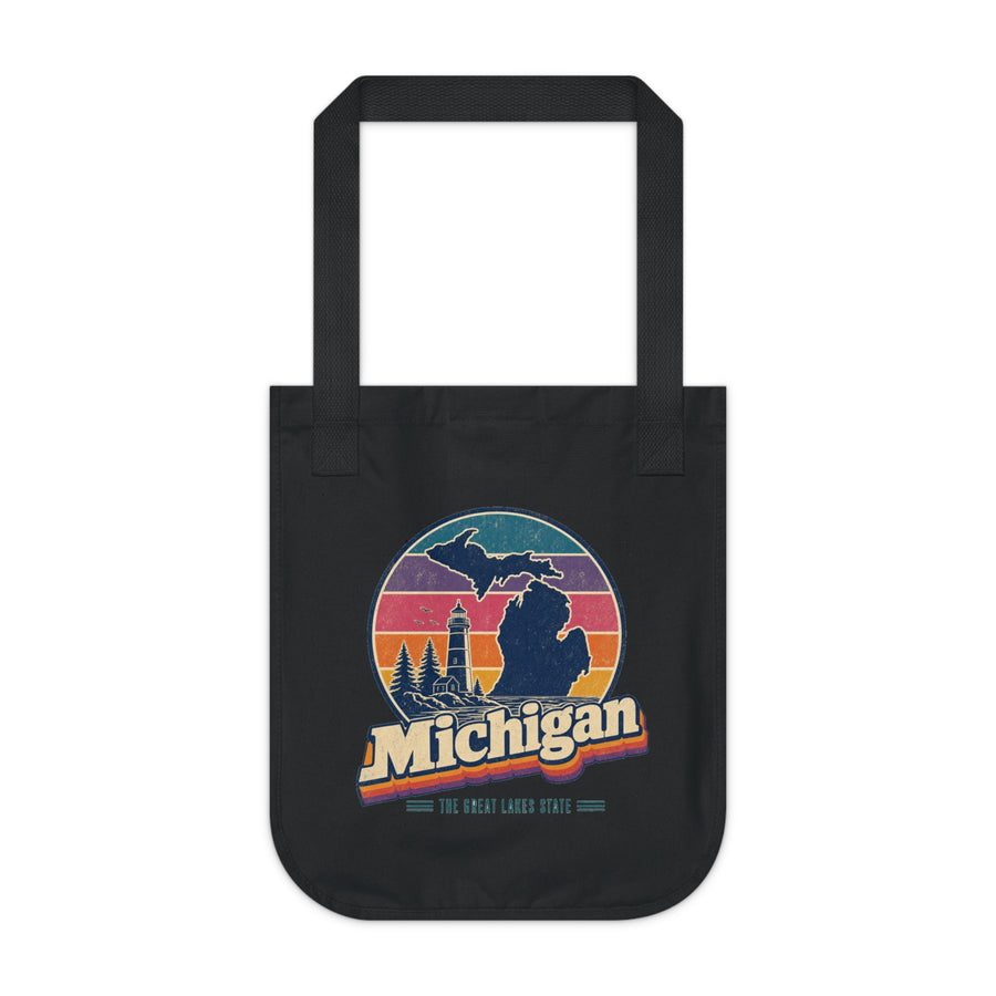 Michigan Retro Sunset Tote Bag