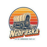 Nebraska Oregon Trail Covered Wagon Sticker