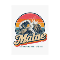 Maine Crashing Surf On Granite Poster