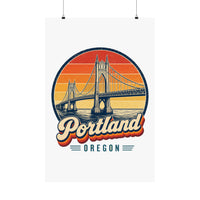 Portland Retro Sunset Poster
