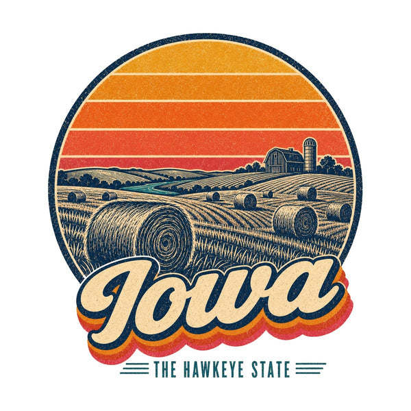 Iowa Hay Bales At Sunset Tee
